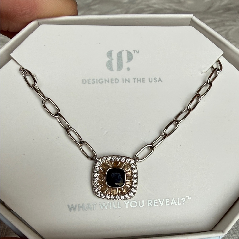 BP Elegant Silver and Black Necklace